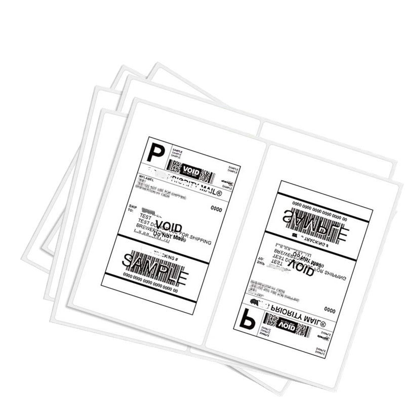 BESTEASY 200 Round Corner Half Sheet Self Adhesive Shipping Labels for Laser and Ink Jet Printers, White Blank (100 Sheets, 200 Labels) - Image 1